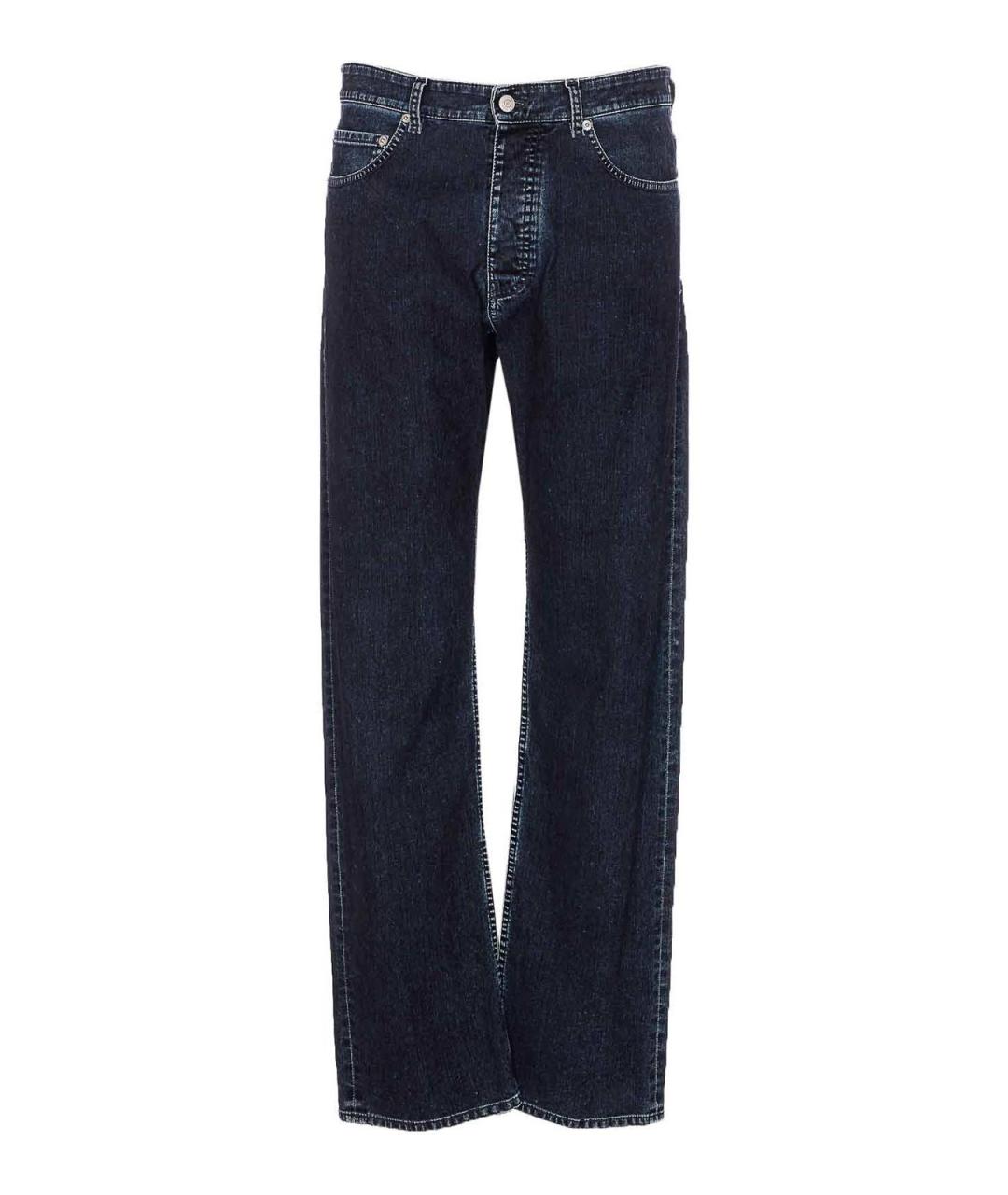 MM6 MAISON MARGIELA Синие хлопковые прямые джинсы, фото 1
