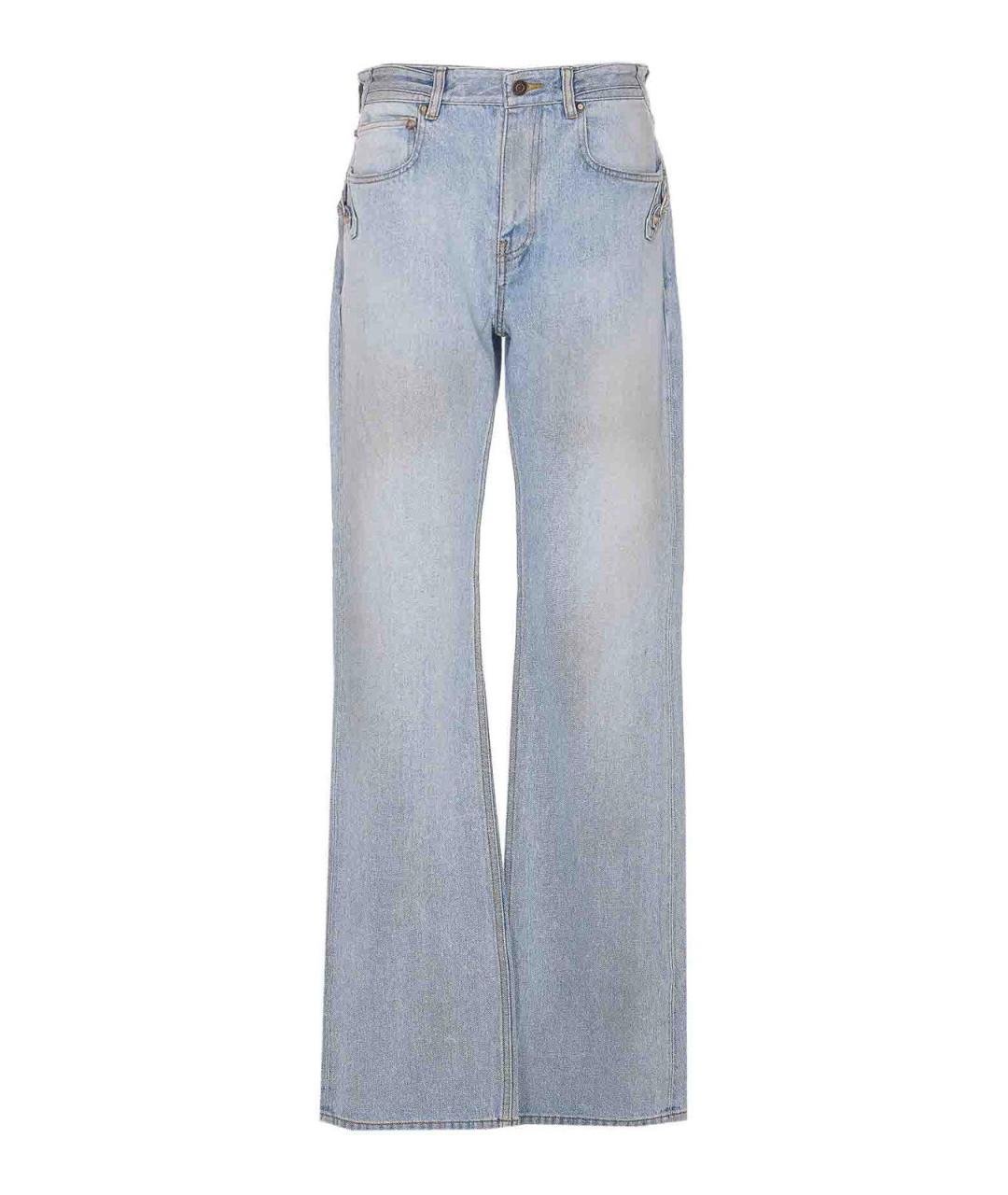 BALENCIAGA Синие хлопковые прямые джинсы, фото 1