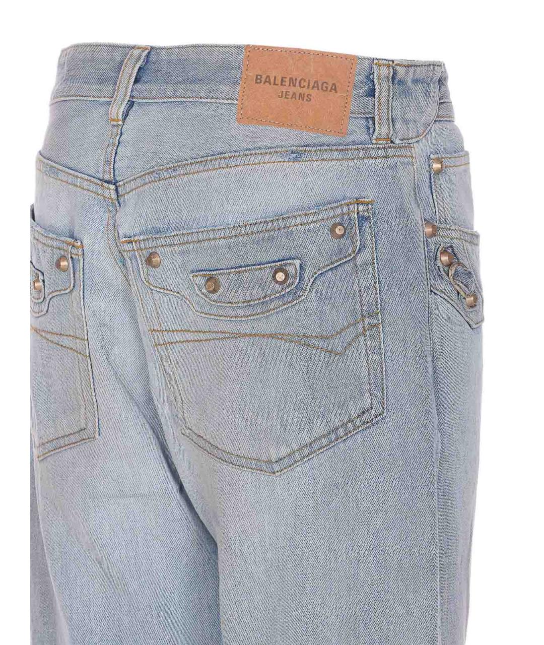 BALENCIAGA Синие хлопковые прямые джинсы, фото 3
