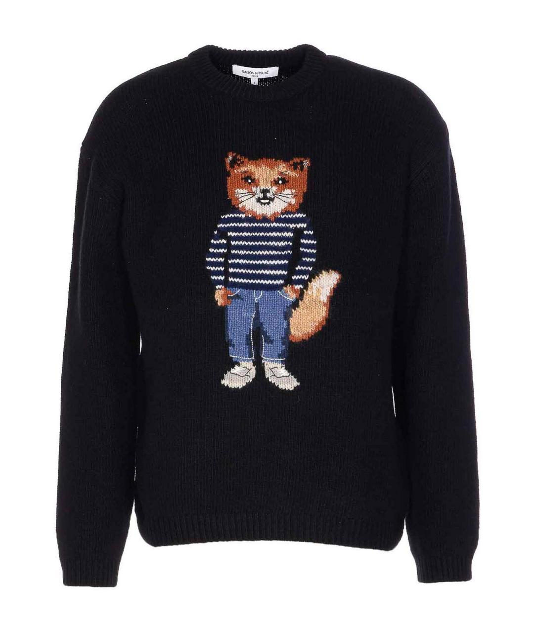 MAISON KITSUNE Черный меховой джемпер / свитер, фото 1