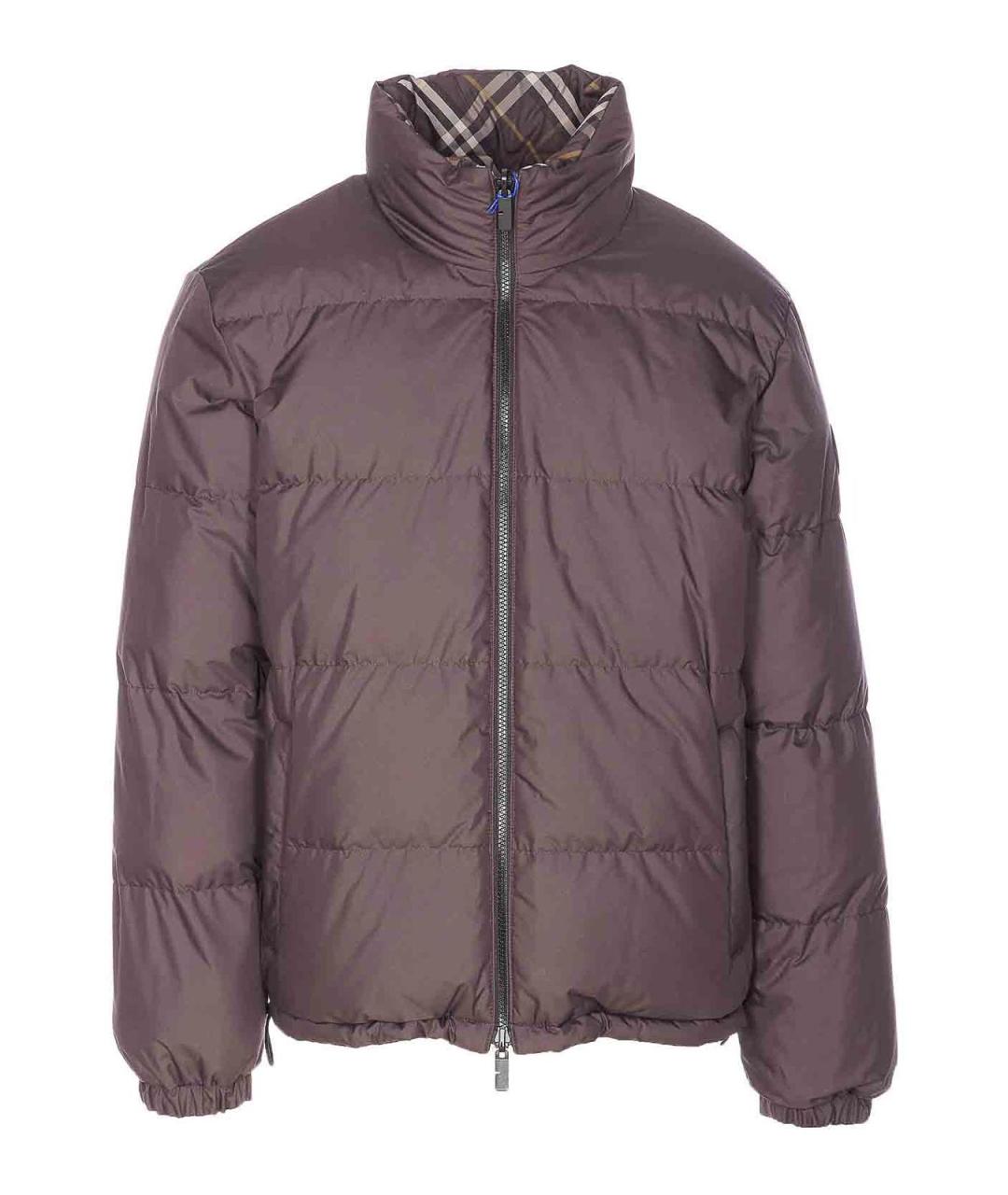 BURBERRY Коричневый полиамидовый пуховик, фото 4
