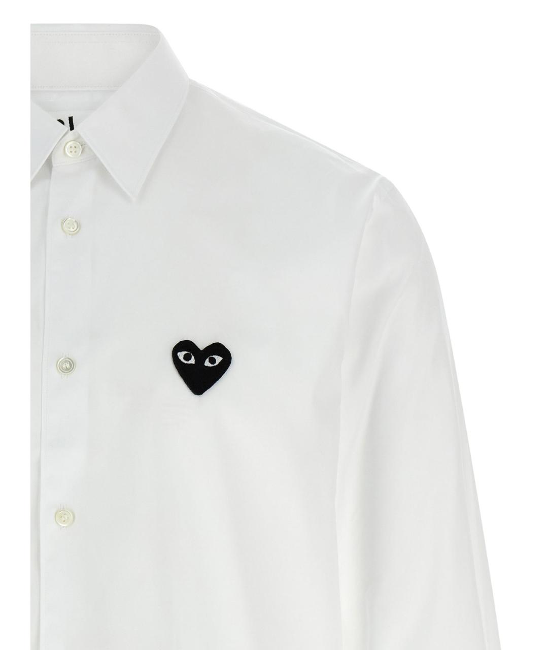 COMME DES GARÇONS PLAY Белая хлопковая классическая рубашка, фото 3