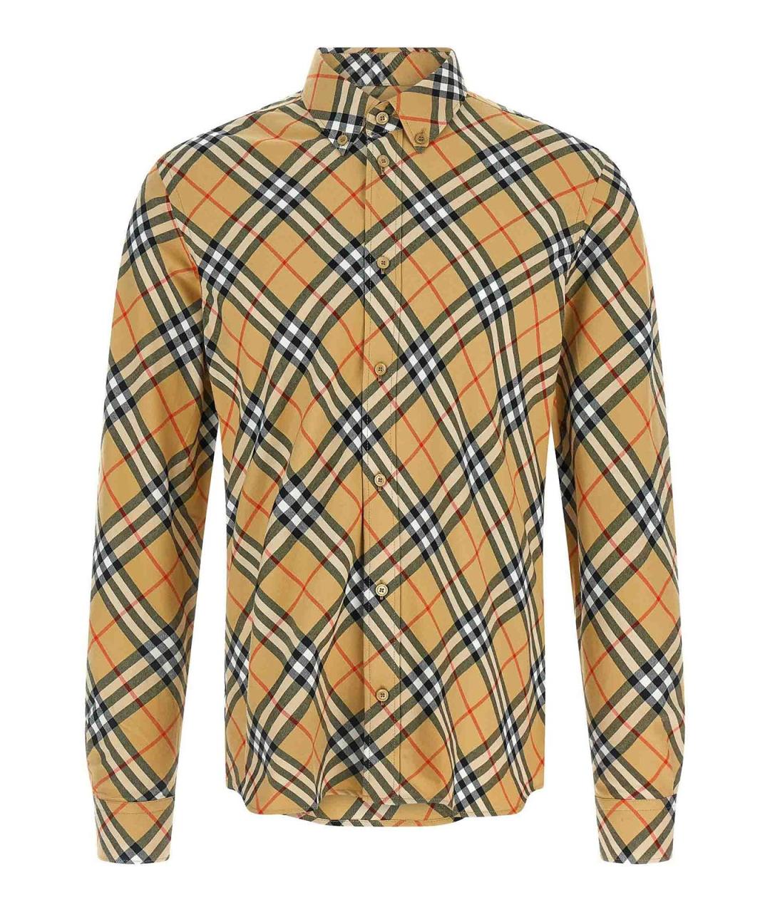 BURBERRY Бежевая хлопковая кэжуал рубашка, фото 1