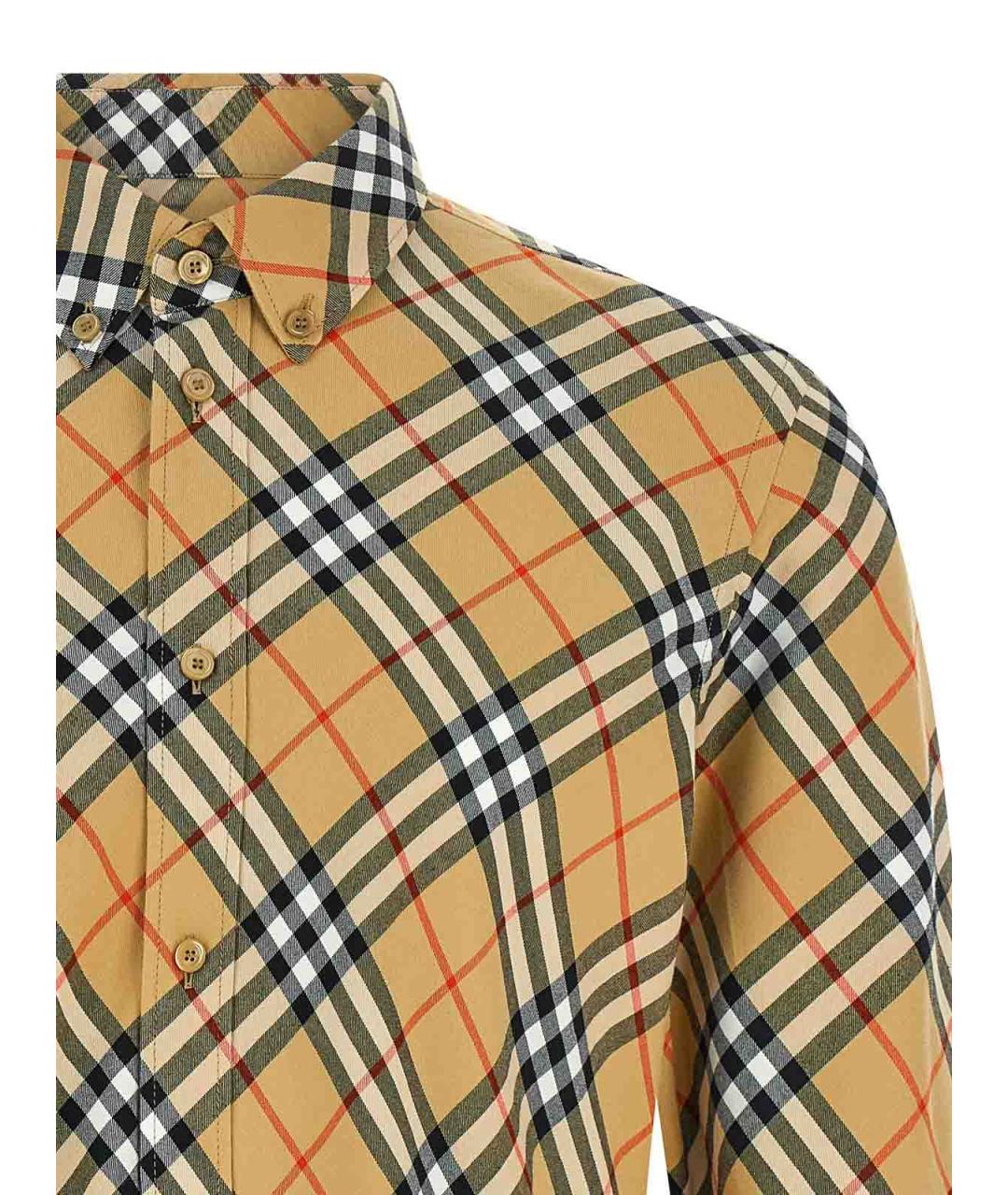 BURBERRY Бежевая хлопковая кэжуал рубашка, фото 3