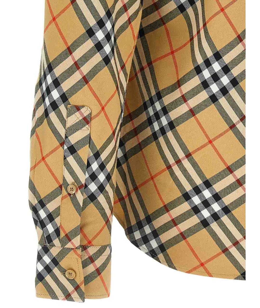 BURBERRY Бежевая хлопковая кэжуал рубашка, фото 4