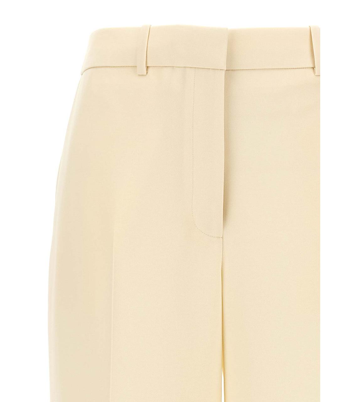 TORY BURCH Бежевые ацетатные прямые брюки, фото 3