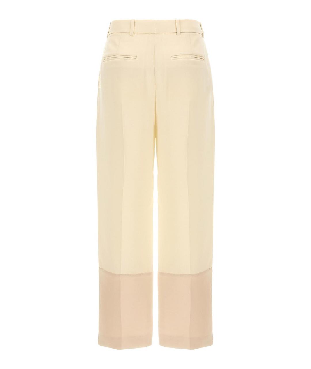 TORY BURCH Бежевые ацетатные прямые брюки, фото 2