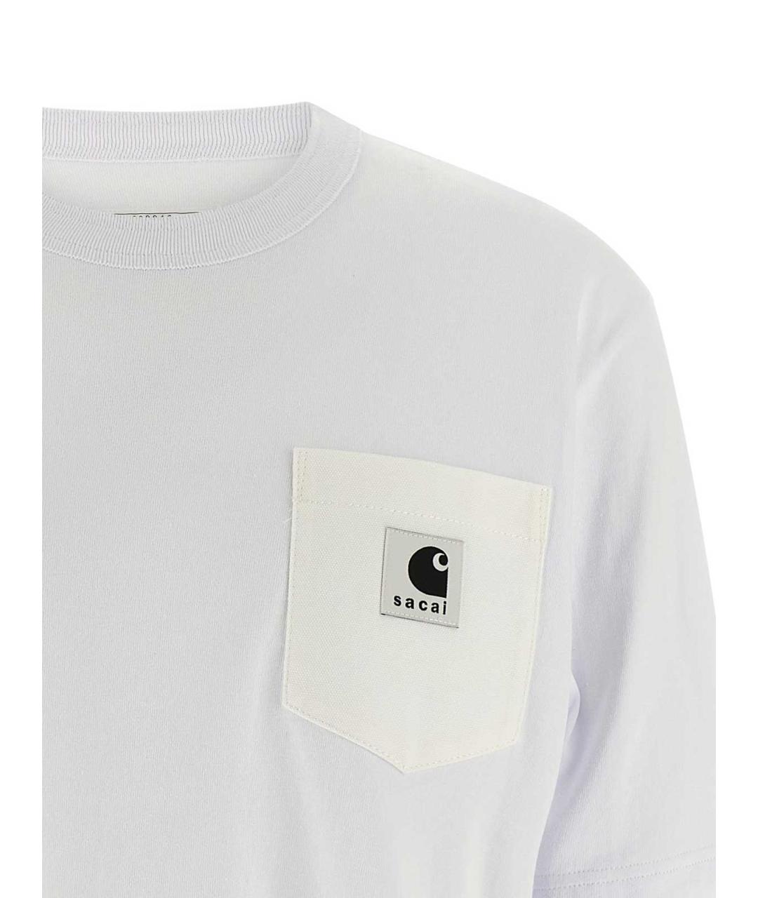 SACAI Белая хлопковая футболка, фото 3