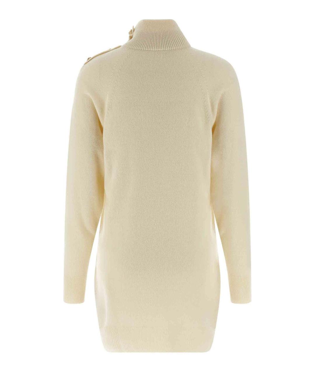 BALMAIN Бежевое шерстяное повседневное платье, фото 2