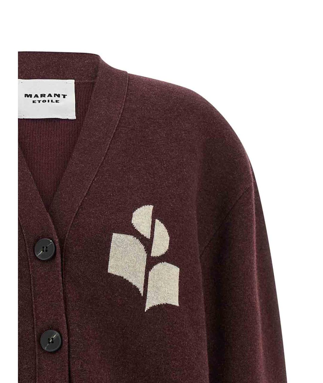 ISABEL MARANT Бордовый хлопковый кардиган, фото 3