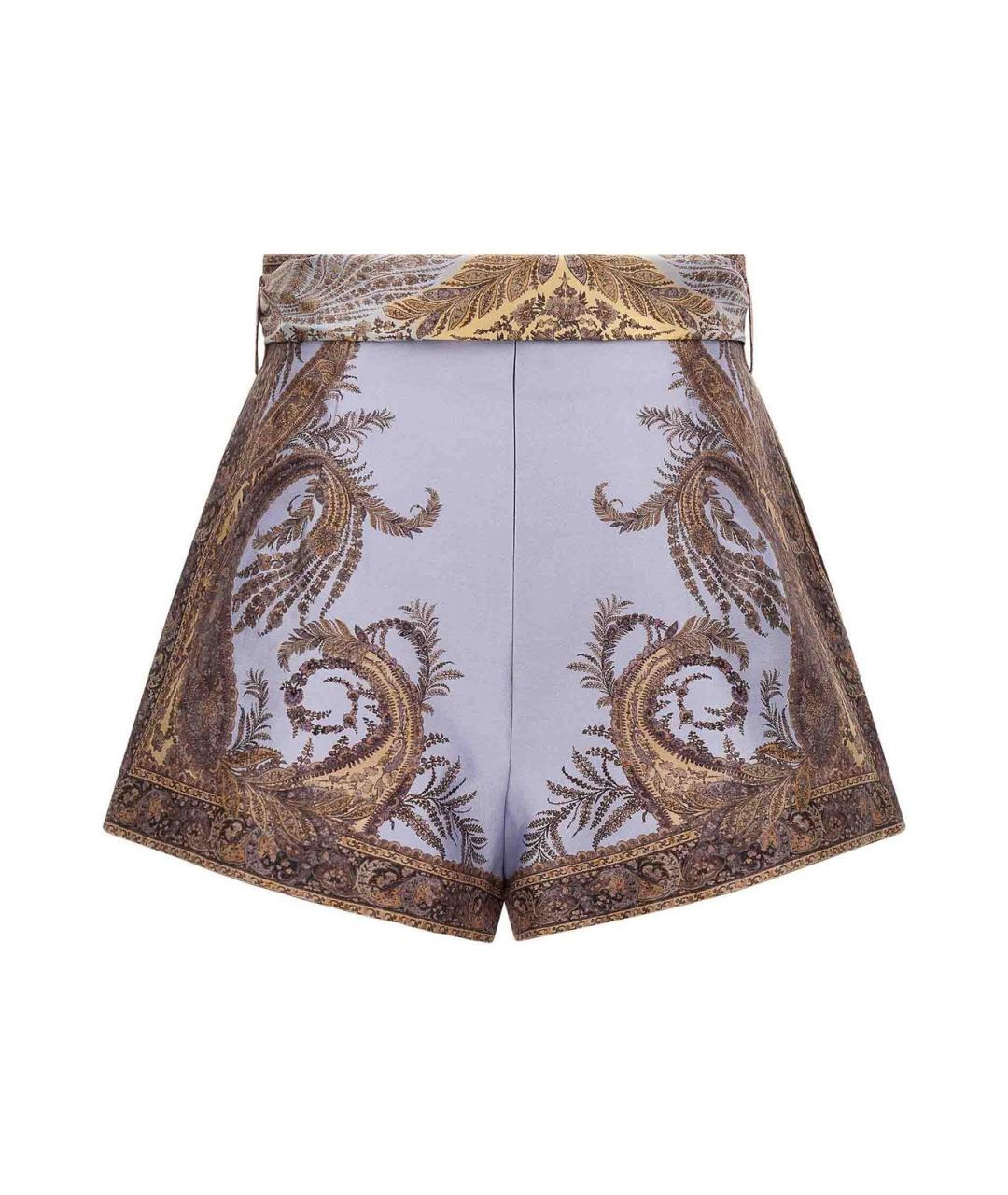 ZIMMERMANN Фиолетовые шелковые шорты, фото 2