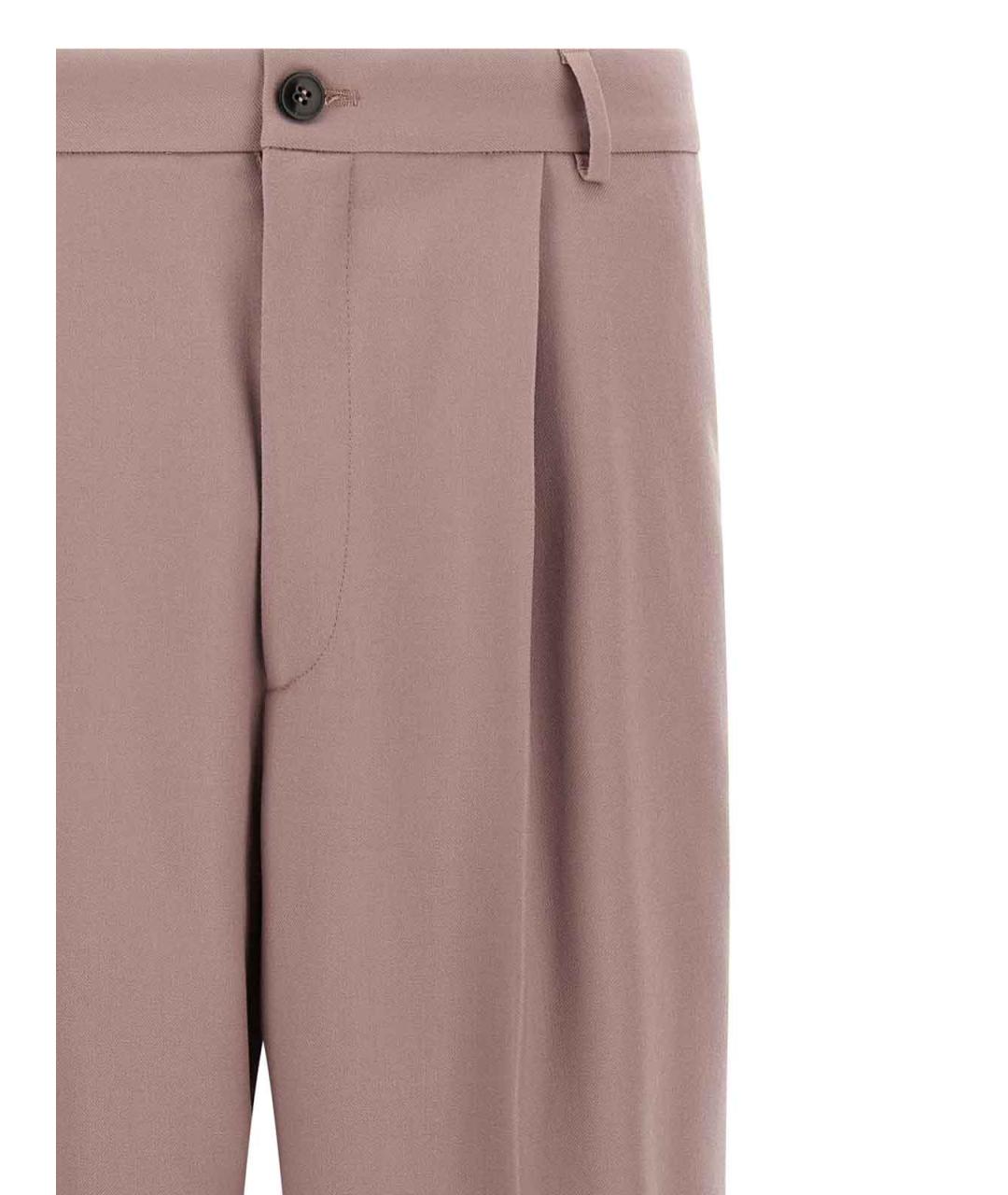 DRIES VAN NOTEN Бежевые шерстяные повседневные брюки, фото 3