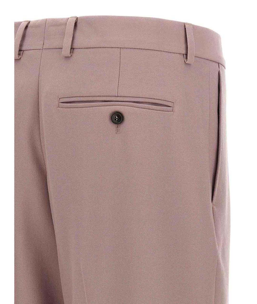 DRIES VAN NOTEN Бежевые шерстяные повседневные брюки, фото 4