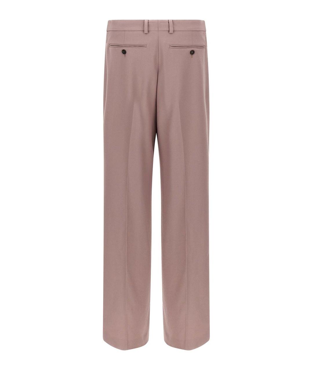 DRIES VAN NOTEN Бежевые шерстяные повседневные брюки, фото 2