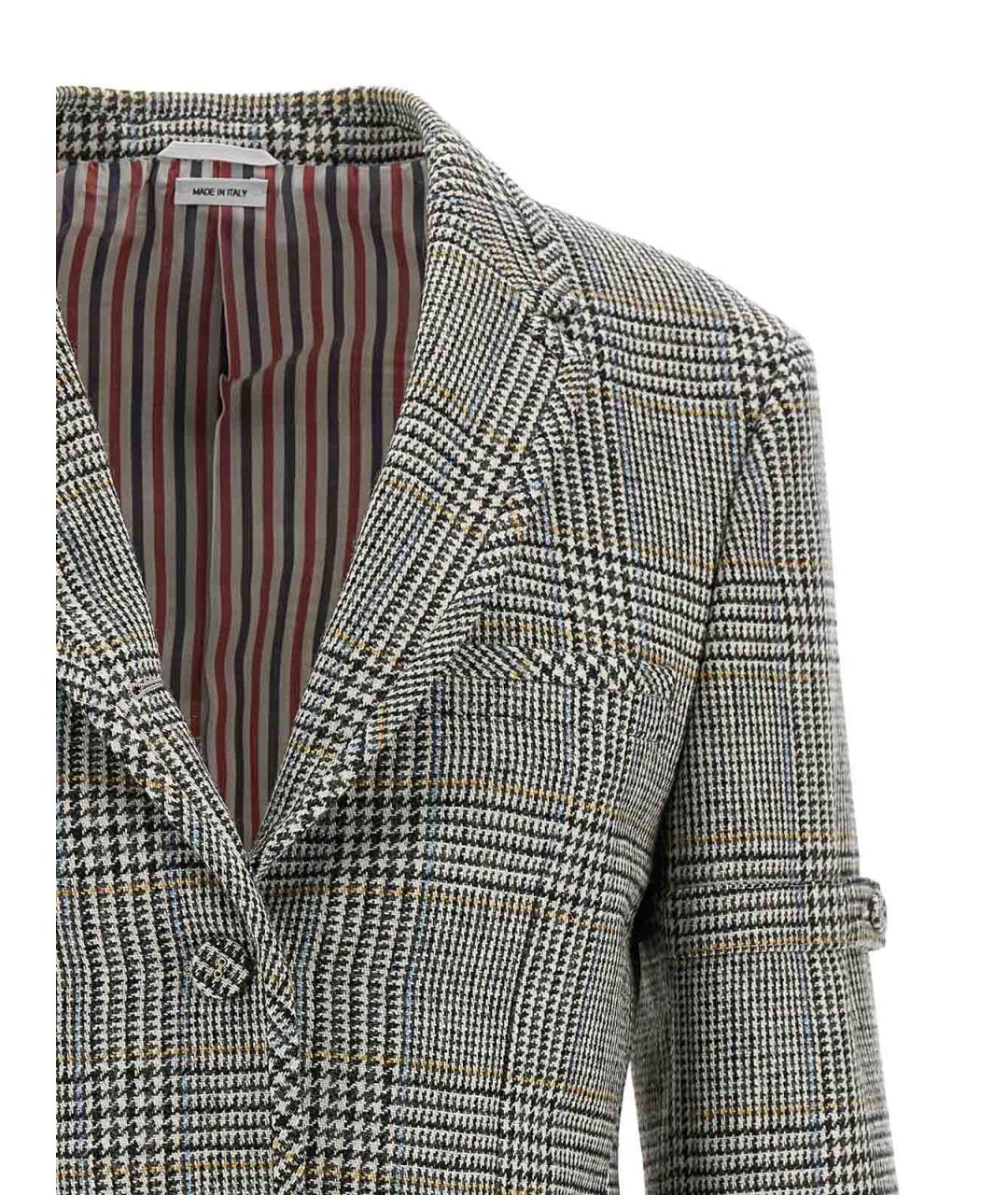 THOM BROWNE Серый шерстяной жакет/пиджак, фото 3