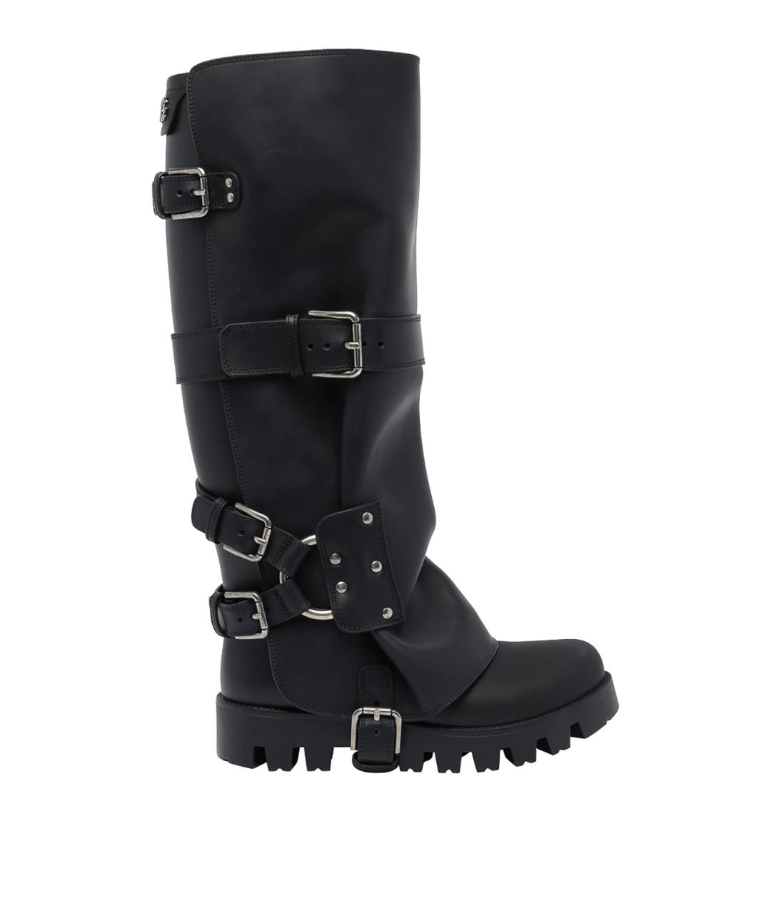 DOLCE&GABBANA Черные кожаные сапоги, фото 1