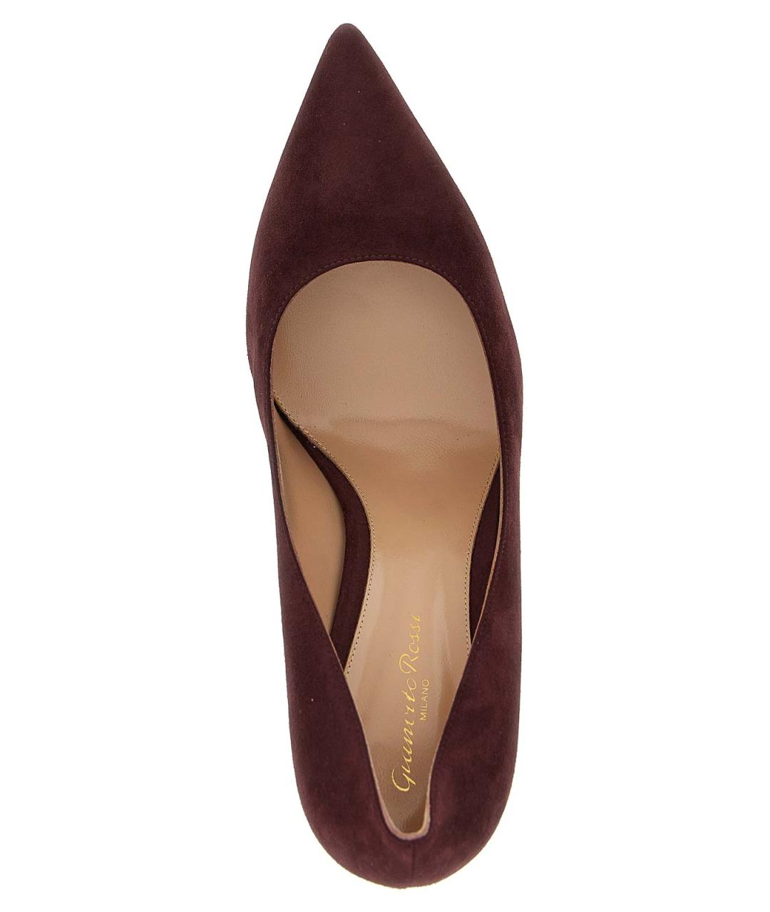 GIANVITO ROSSI Бордовые замшевые туфли, фото 4