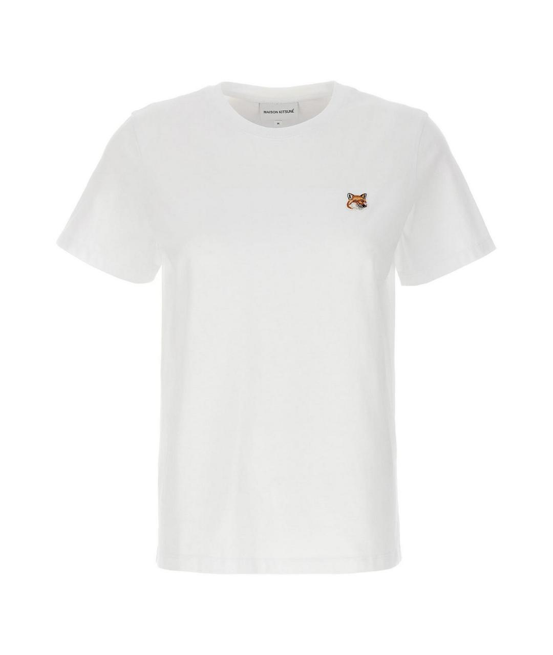 MAISON KITSUNE Белая хлопковая футболка, фото 1