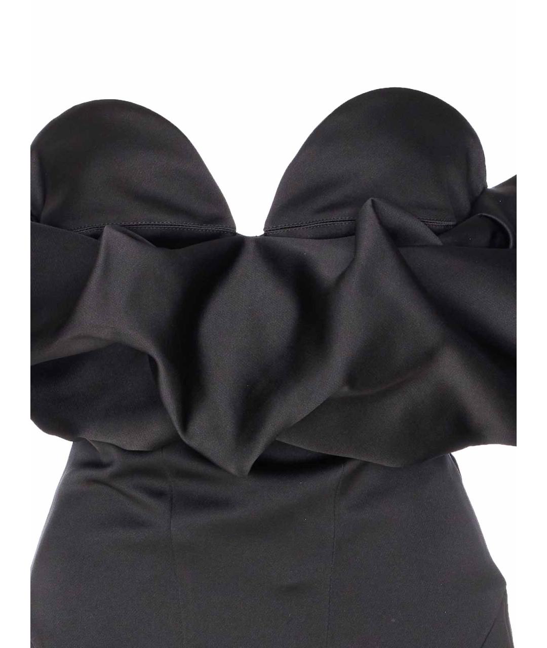 ELISABETTA FRANCHI Черное полиэстеровое коктейльное платье, фото 4