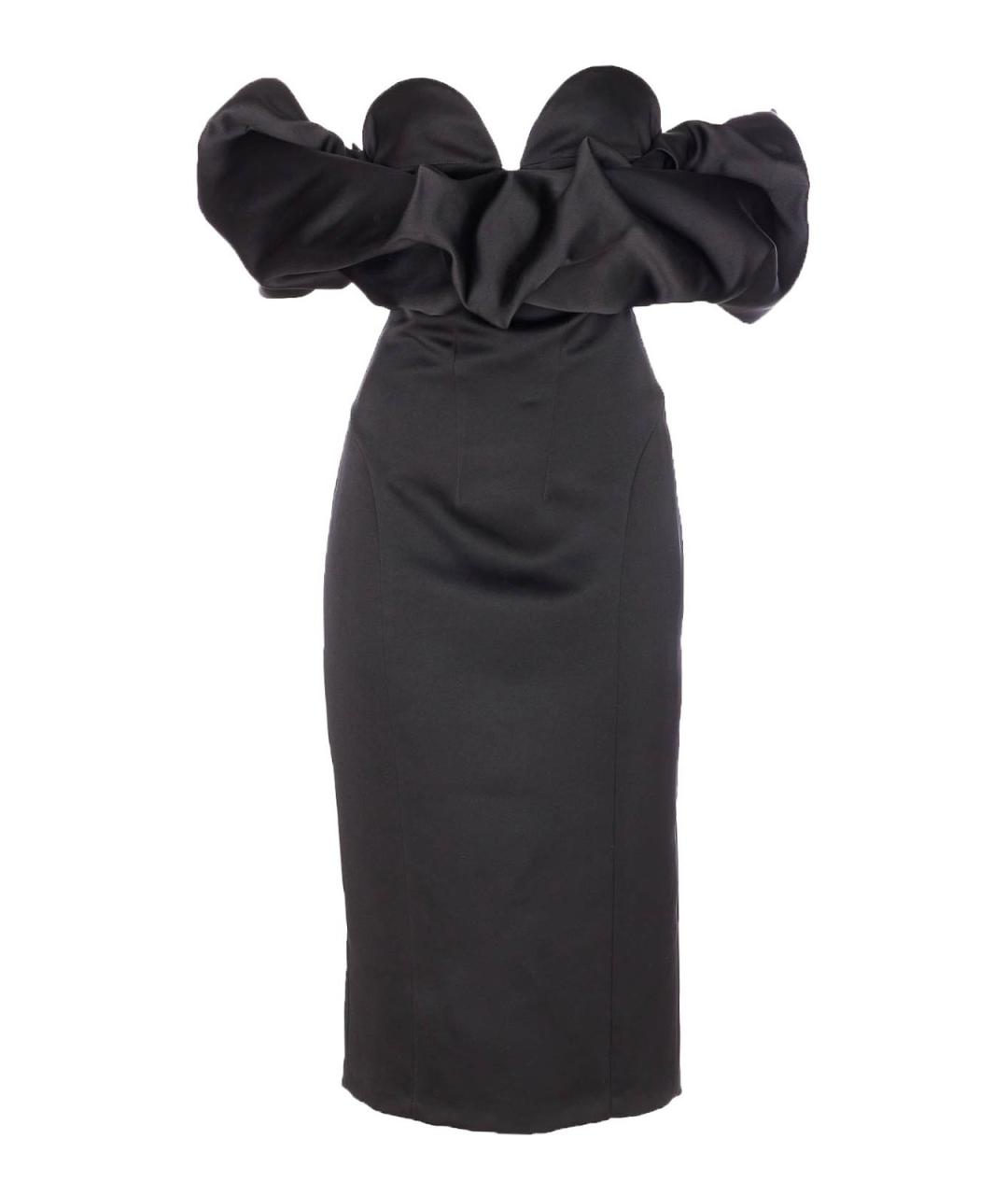 ELISABETTA FRANCHI Черное полиэстеровое коктейльное платье, фото 1