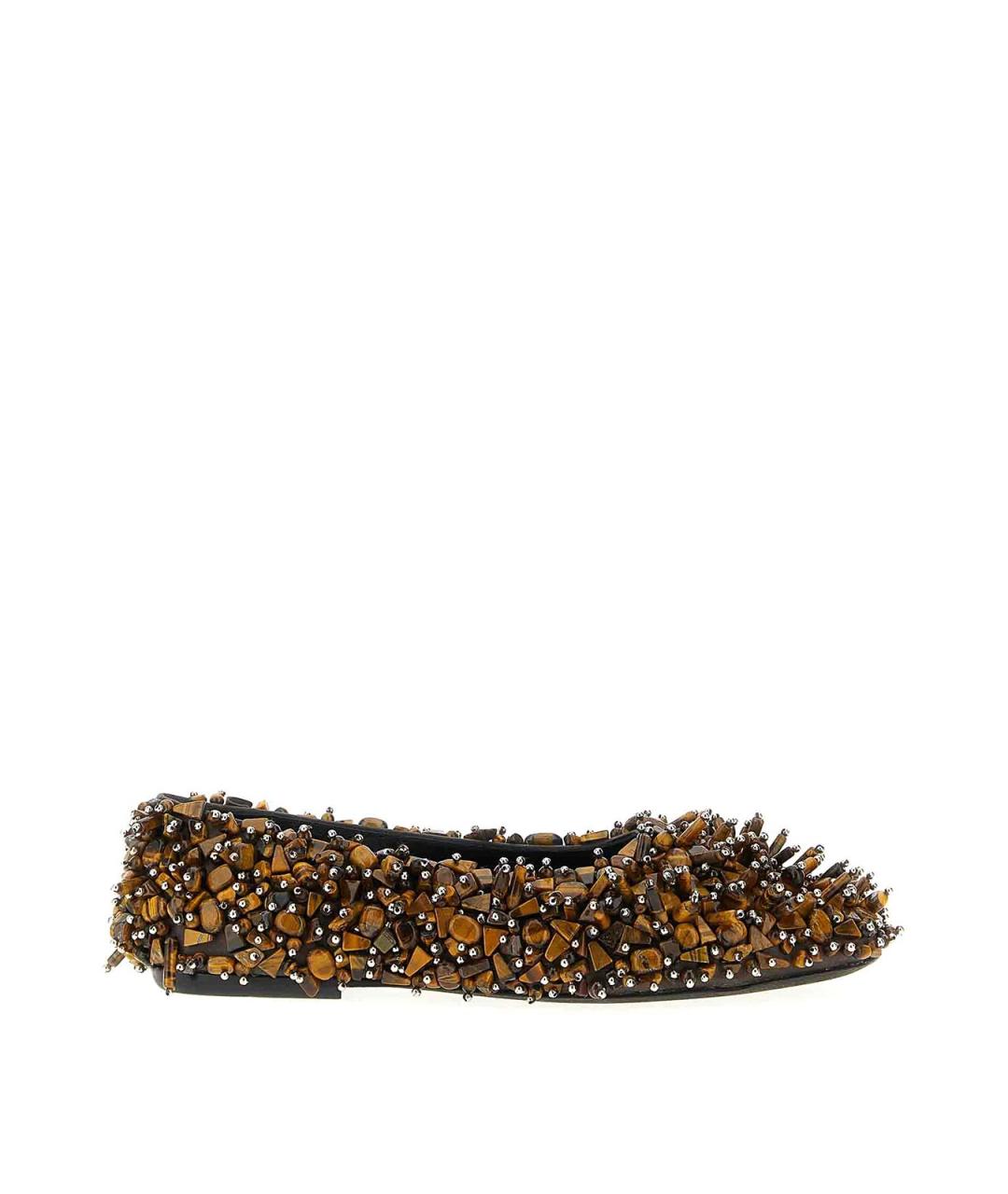 DRIES VAN NOTEN Коричневые кожаные балетки, фото 1