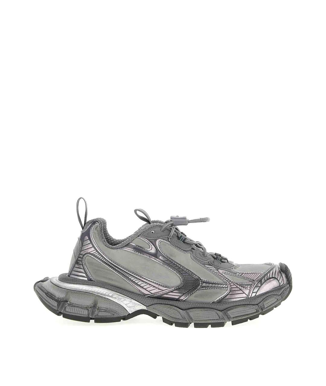 BALENCIAGA Серые синтетические низкие кроссовки / кеды, фото 1