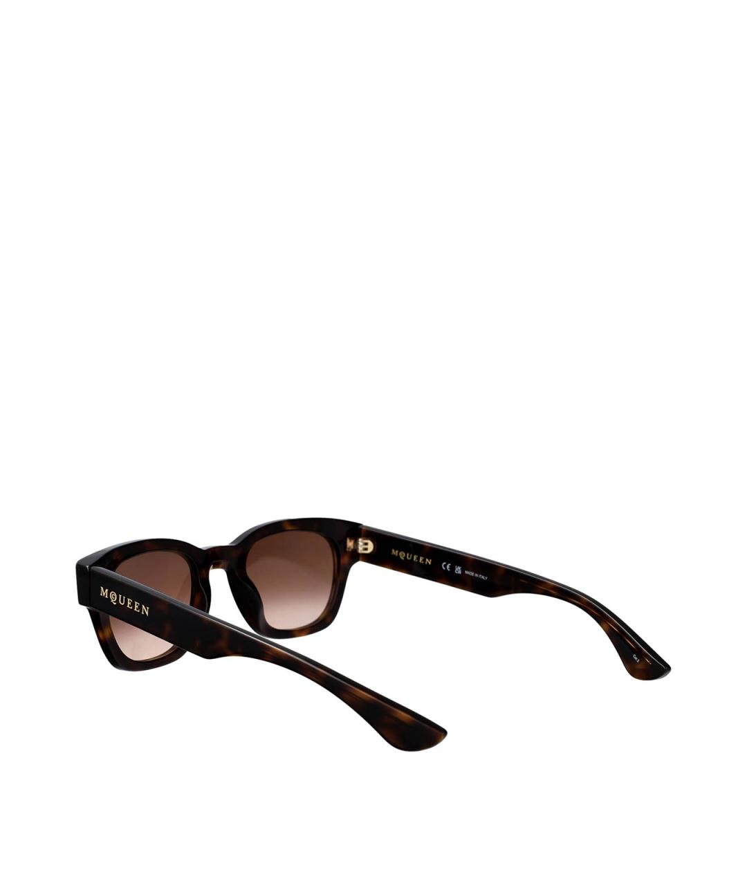 ALEXANDER MCQUEEN Коричневые пластиковые солнцезащитные очки, фото 4