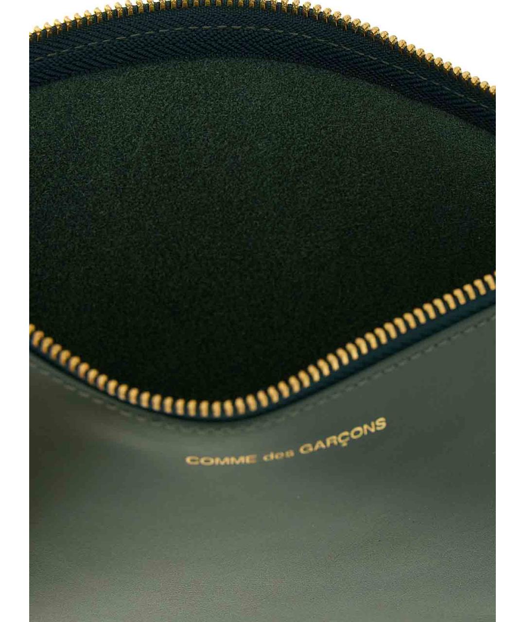 COMME DES GARÇONS WALLET Зеленый кожаный кошелек, фото 4