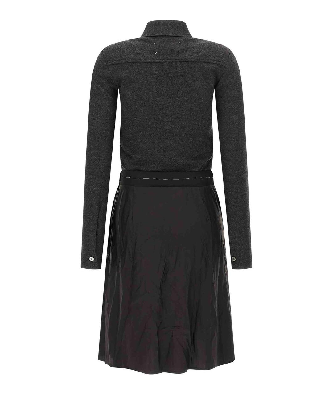 MAISON MARGIELA Антрацитовое шерстяное повседневное платье, фото 2