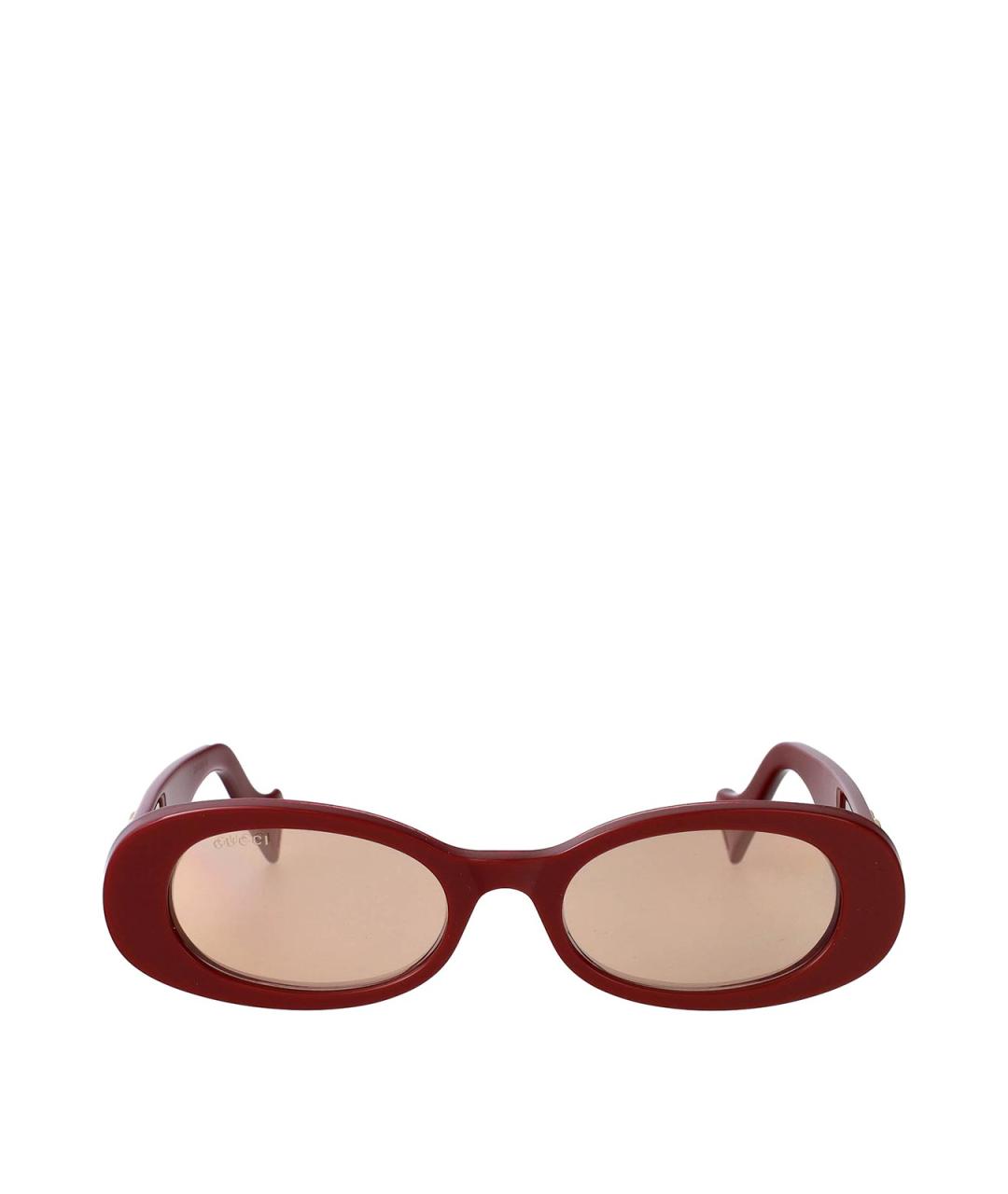 GUCCI Бордовые пластиковые солнцезащитные очки, фото 1