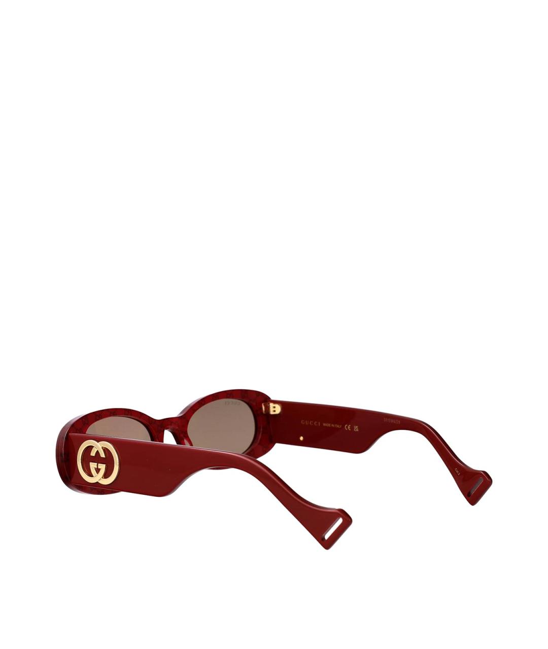 GUCCI Бордовые пластиковые солнцезащитные очки, фото 4
