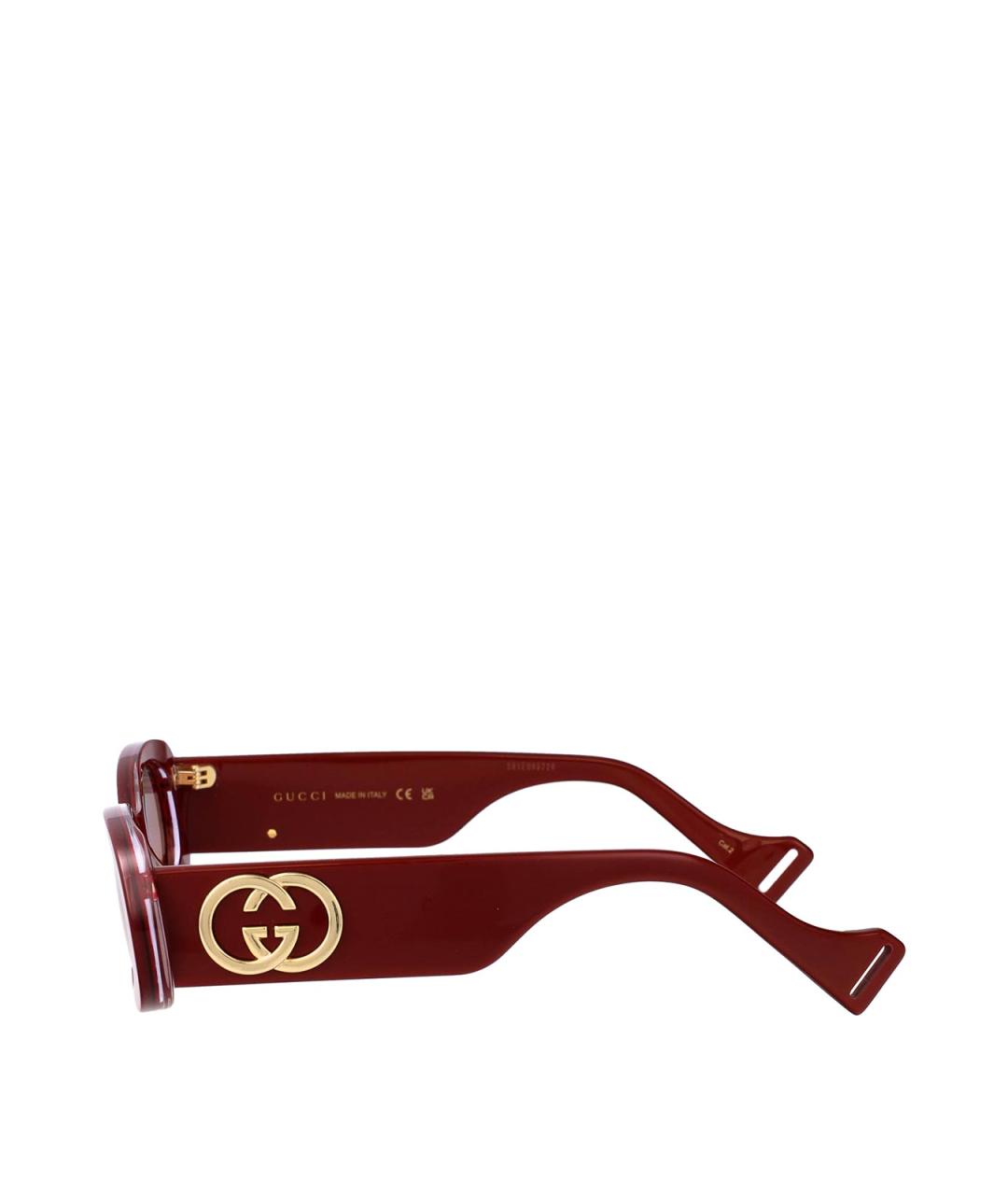 GUCCI Бордовые пластиковые солнцезащитные очки, фото 3