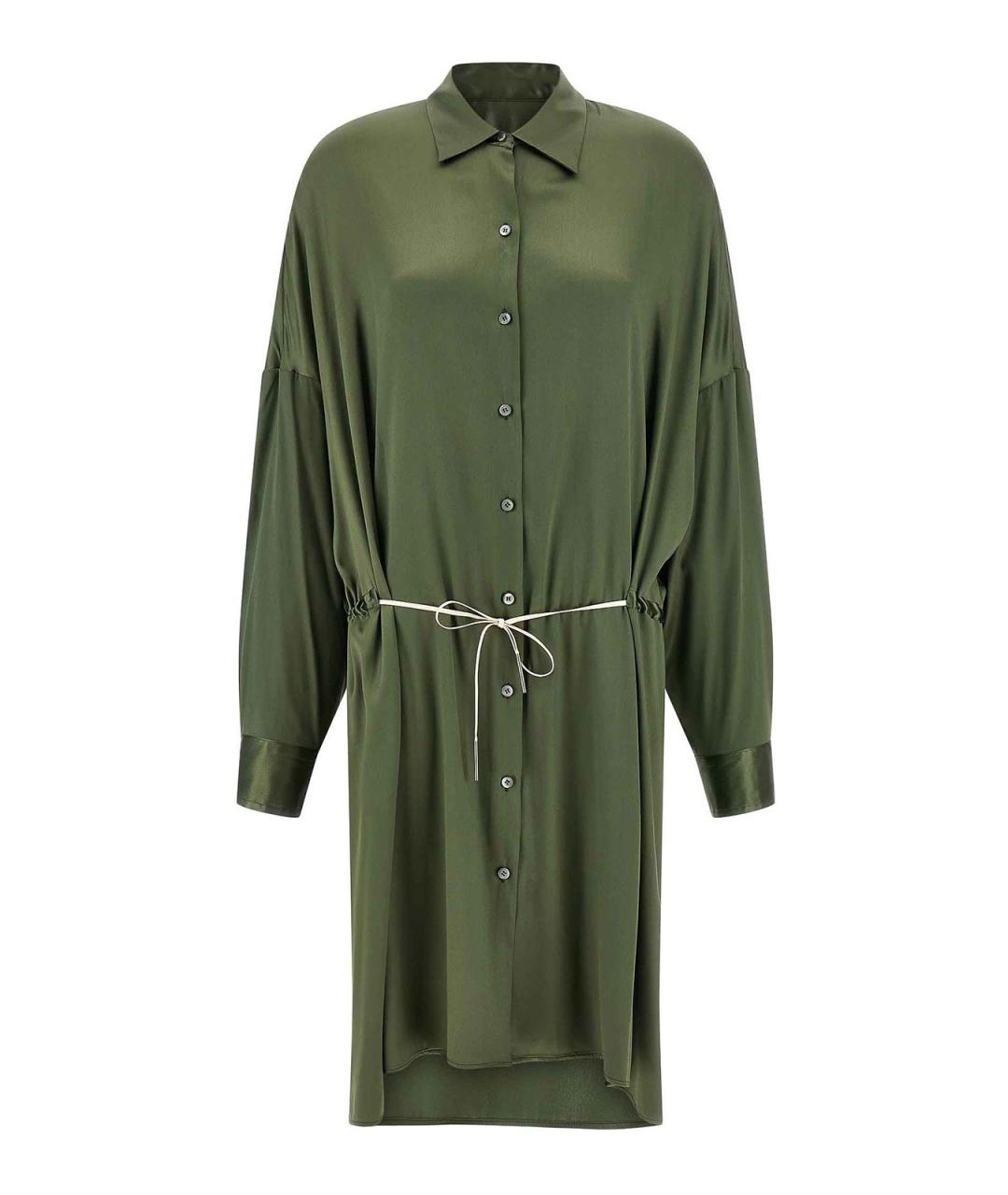 DRIES VAN NOTEN Зеленое шелковое повседневное платье, фото 1