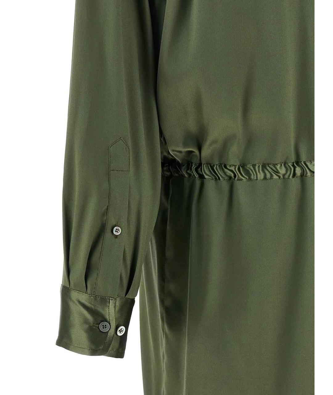 DRIES VAN NOTEN Зеленое шелковое повседневное платье, фото 4