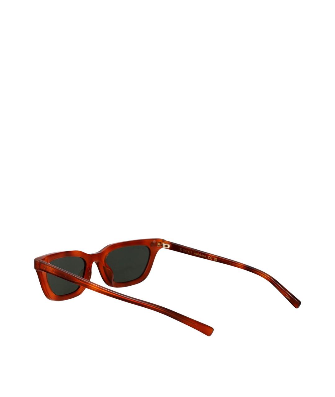 GUCCI Коричневые пластиковые солнцезащитные очки, фото 4
