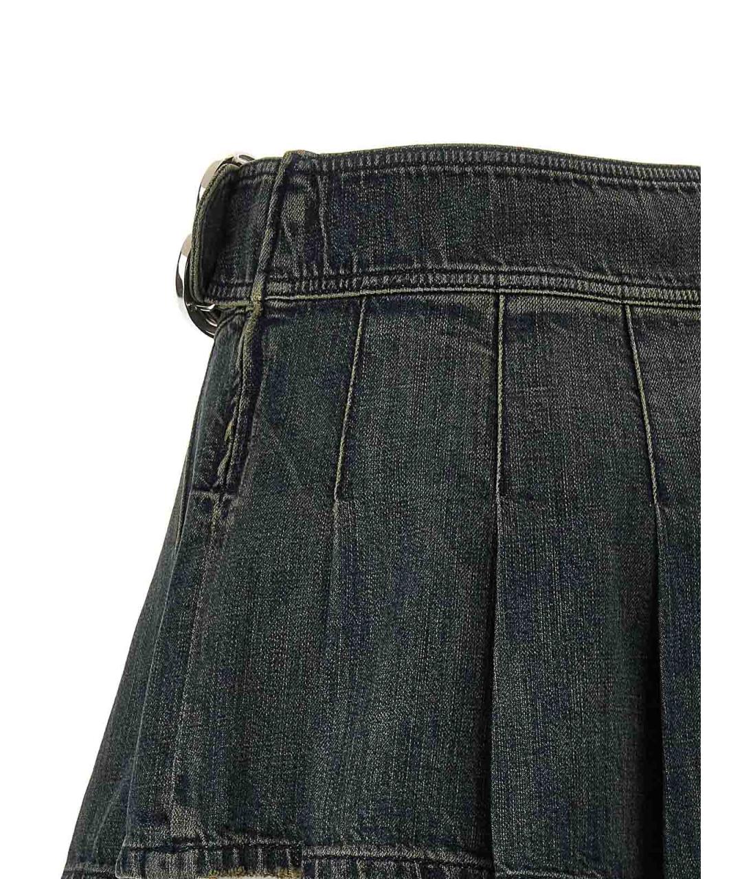 BALENCIAGA Синяя хлопковая юбка мини, фото 4