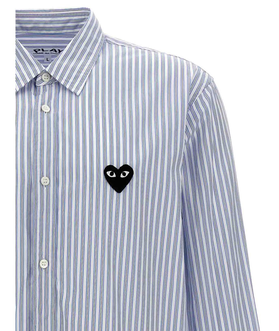 COMME DES GARÇONS PLAY Голубая хлопковая кэжуал рубашка, фото 3