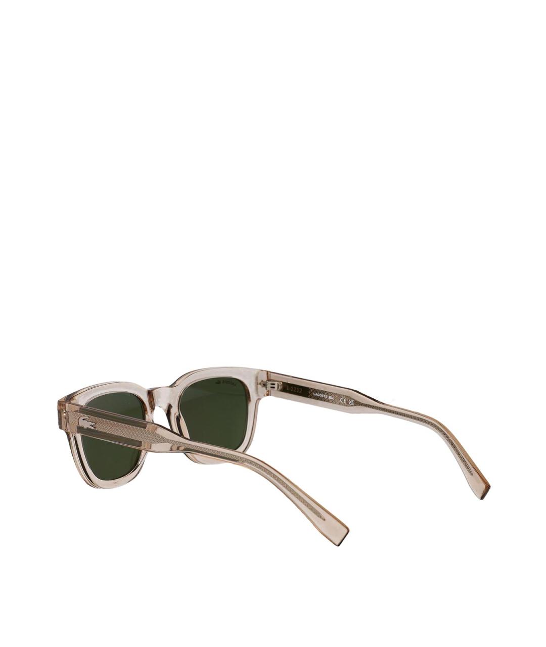 LACOSTE Бежевые пластиковые солнцезащитные очки, фото 4