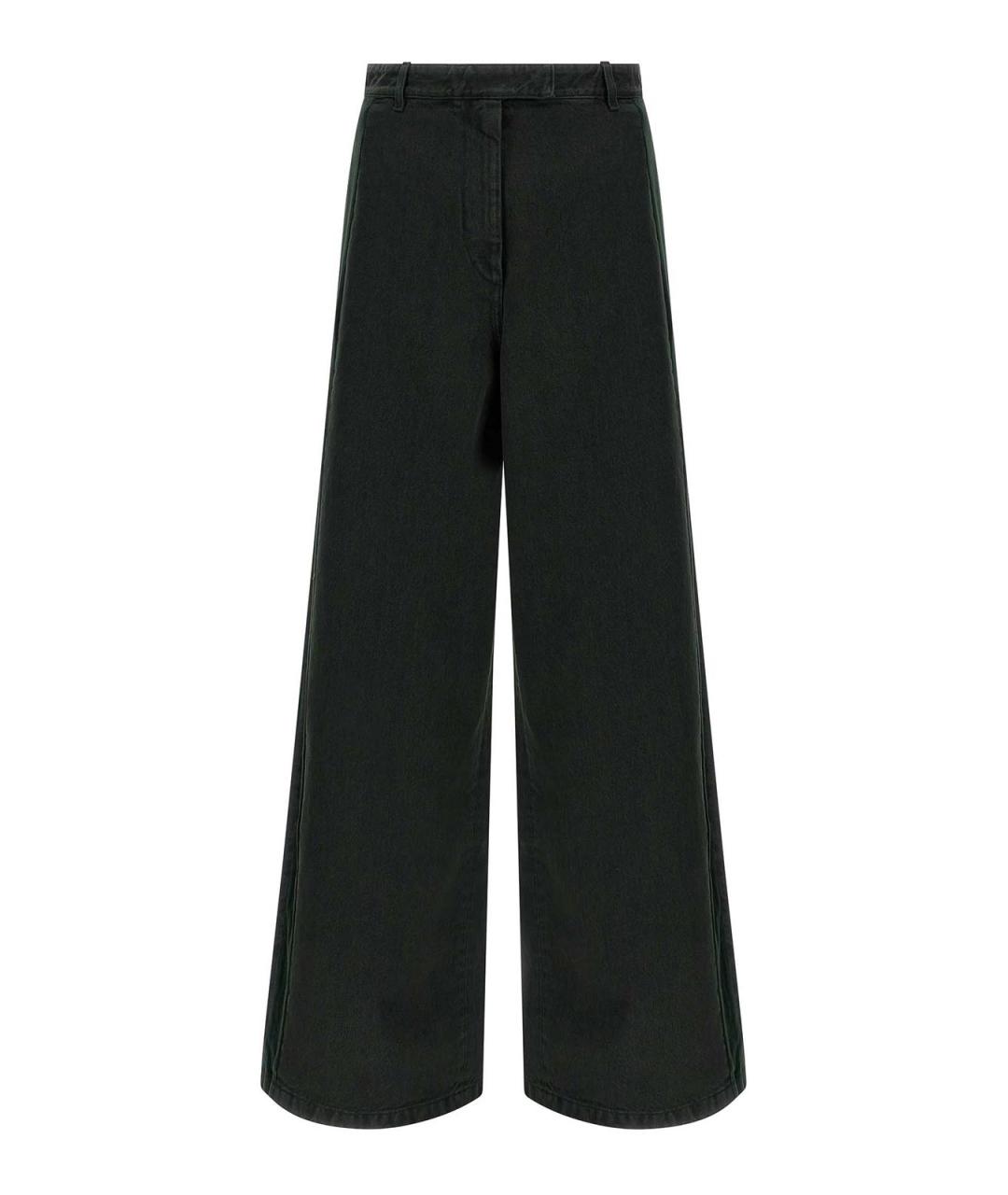 DRIES VAN NOTEN Зеленые хлопковые джинсы клеш, фото 1