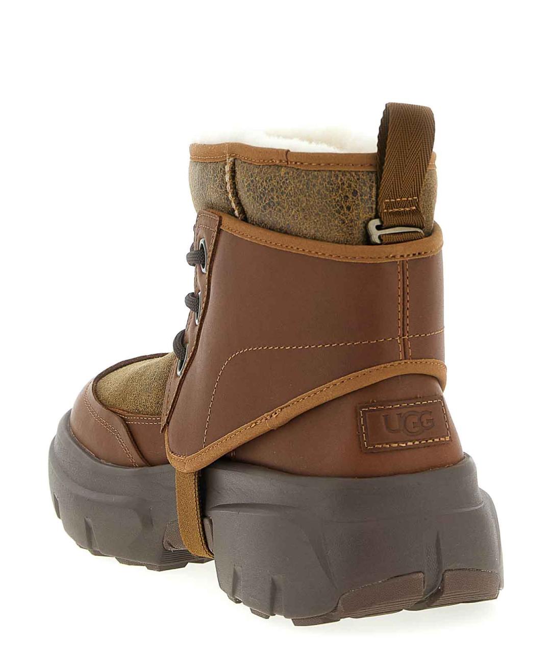 UGG Коричневые кожаные низкие ботинки, фото 3