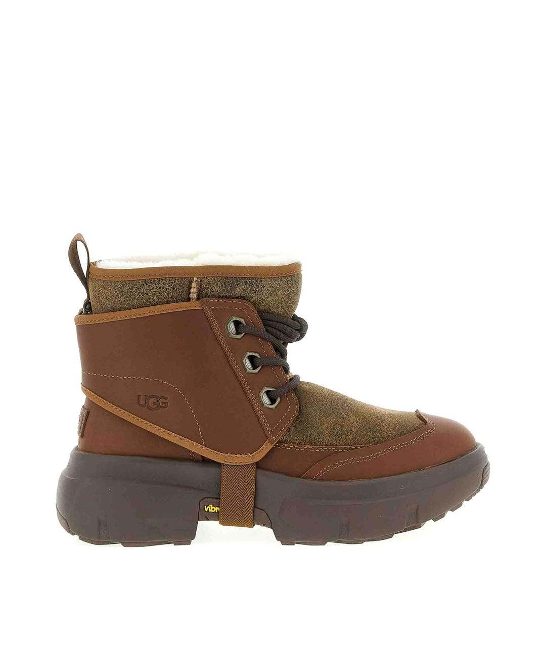 UGG Коричневые кожаные низкие ботинки, фото 1