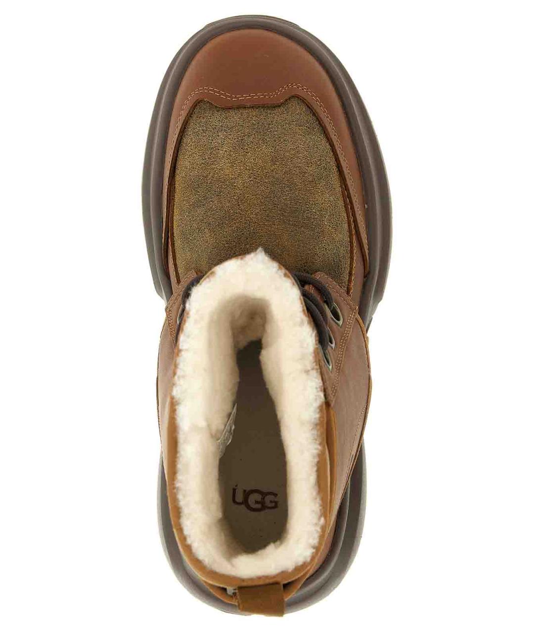 UGG Коричневые кожаные низкие ботинки, фото 4