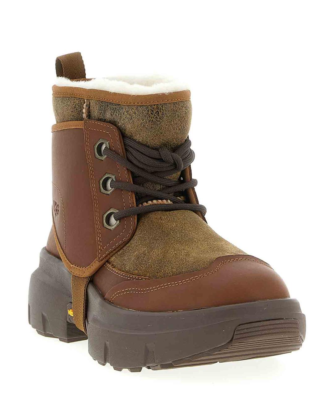 UGG Коричневые кожаные низкие ботинки, фото 2