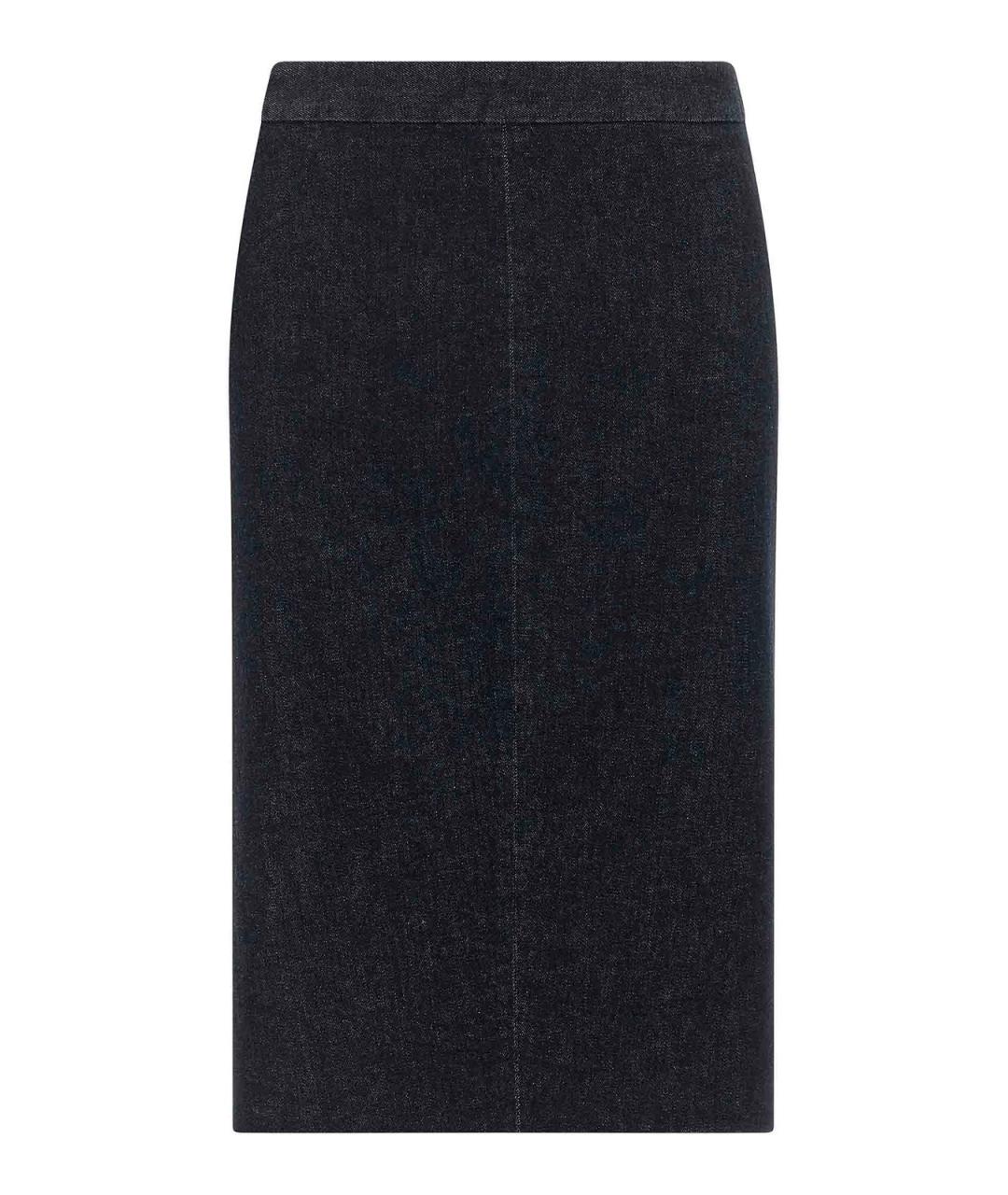 TOM FORD Темно-синяя хлопковая юбка миди, фото 1