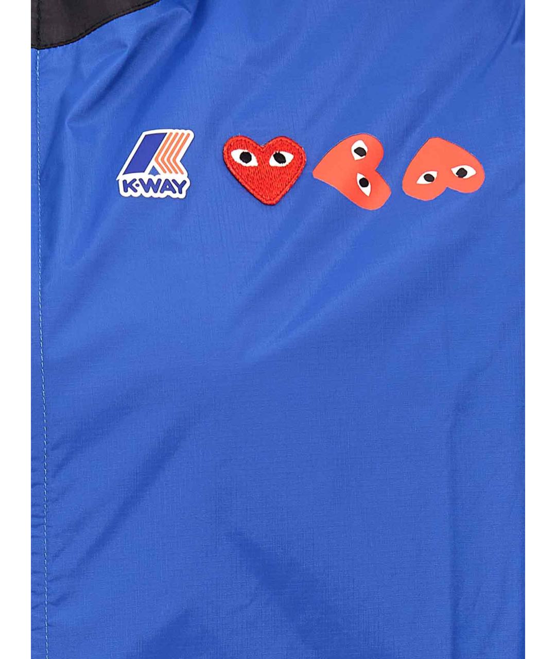 COMME DES GARÇONS PLAY Синяя полиамидовая куртка, фото 4