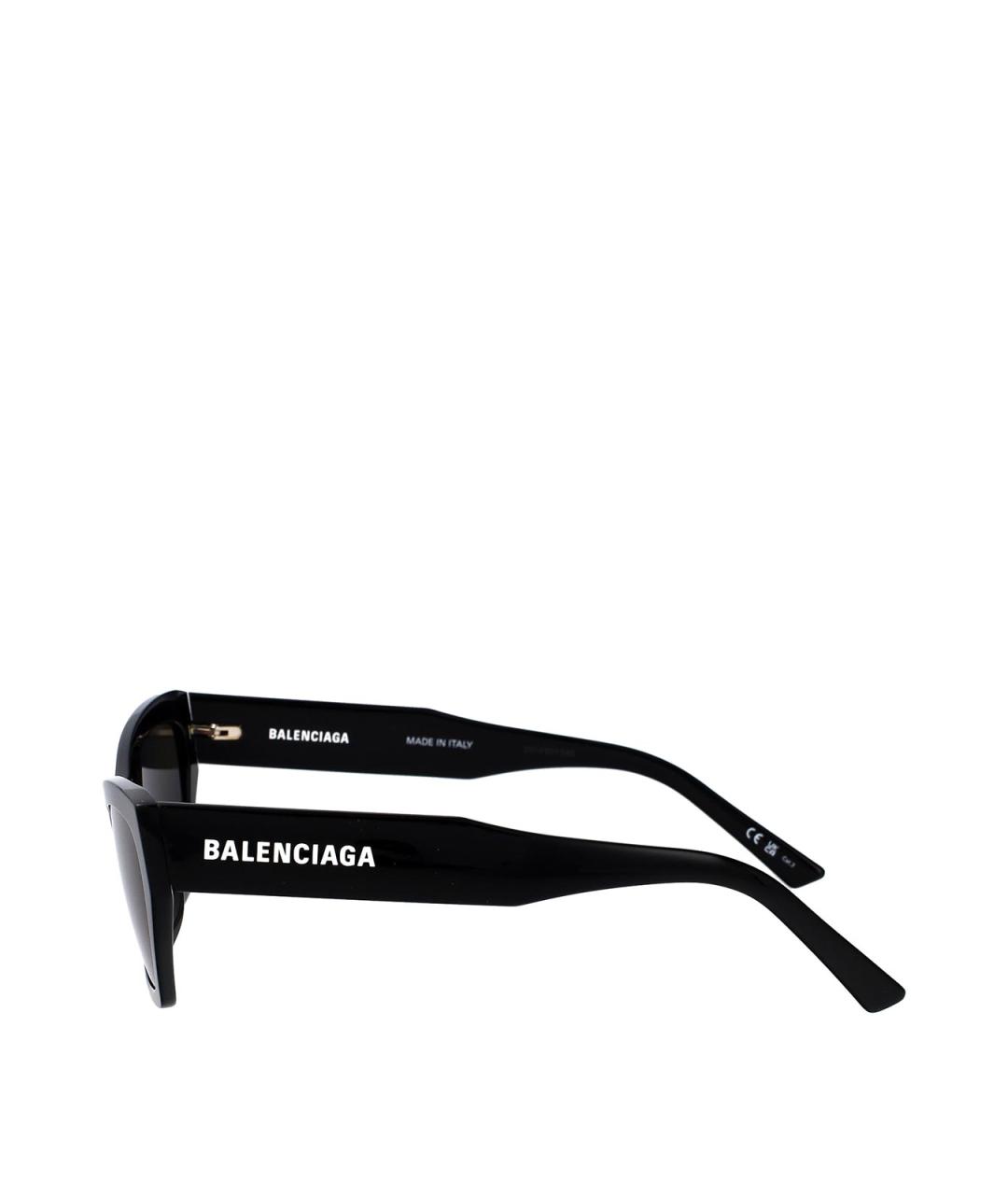 BALENCIAGA Черные пластиковые солнцезащитные очки, фото 3