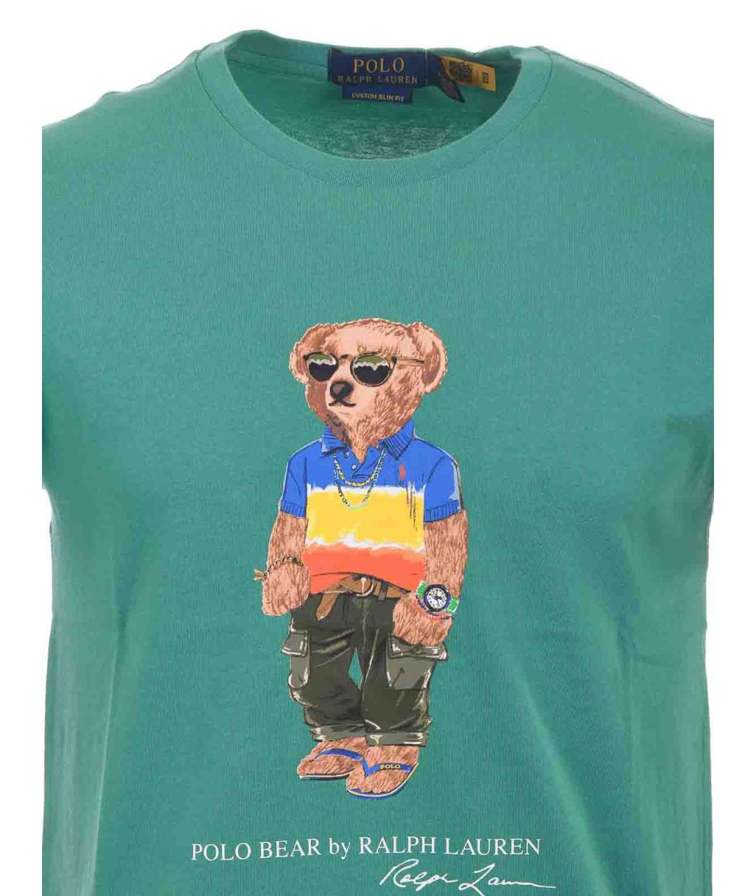 POLO RALPH LAUREN Зеленая хлопковая футболка, фото 4