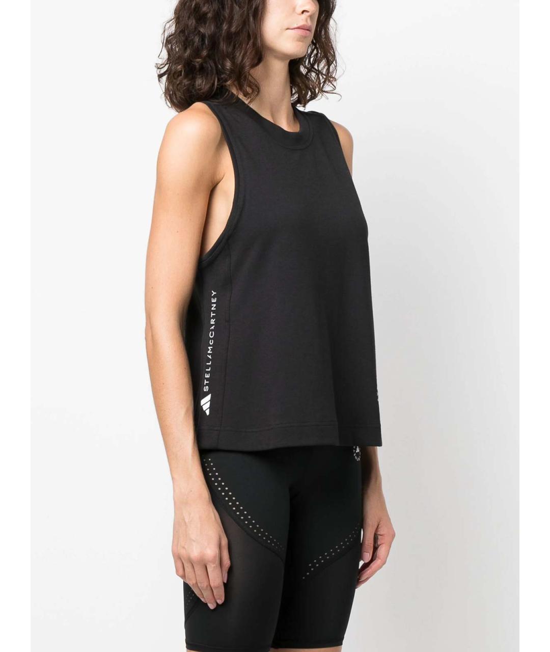 ADIDAS BY STELLA MCCARTNEY Черная хлопковая майка, фото 3