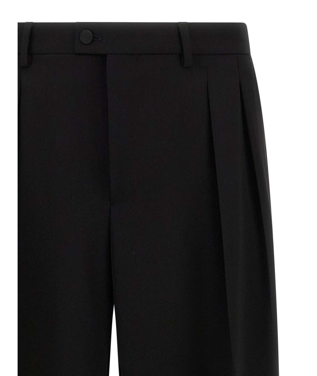 DOLCE&GABBANA Черные шерстяные повседневные брюки, фото 4