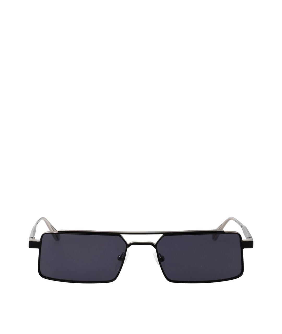 CALVIN KLEIN Черные металлические солнцезащитные очки, фото 1